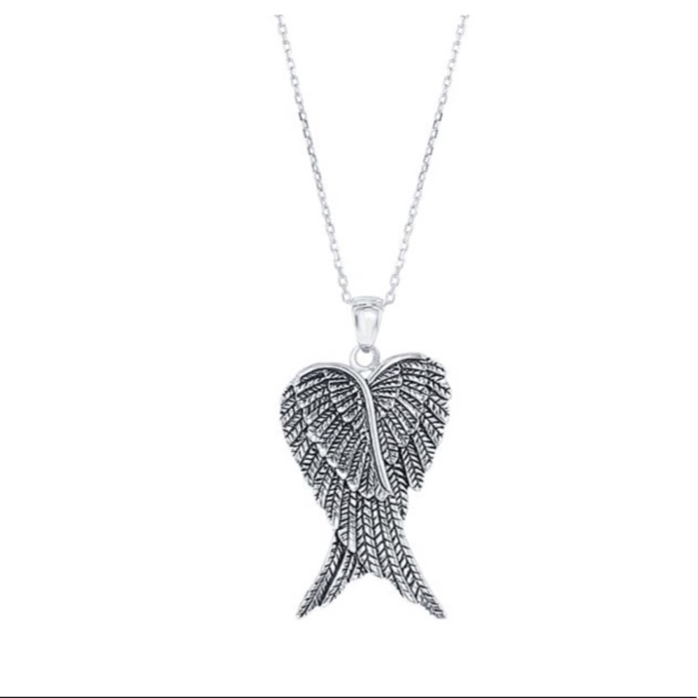 Sterling Silver Angel Wings Pendant Necklace